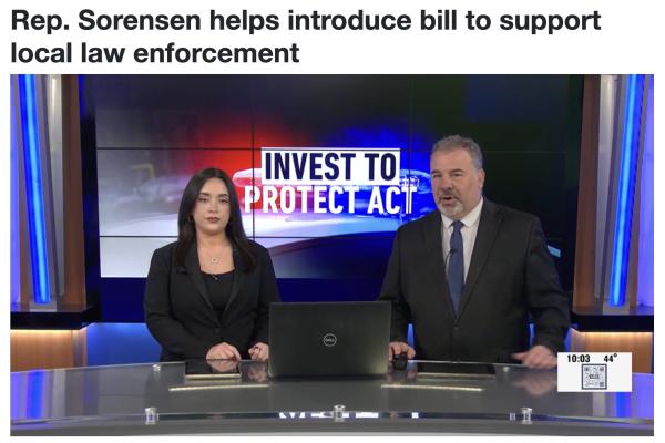 News report of Rep. Sorensen introducing the Invest to Protect Act