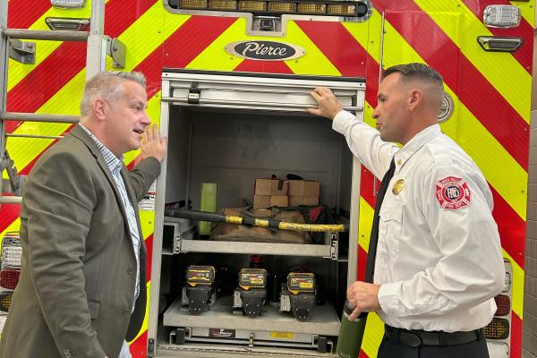 The Rock Falls Fire Department hosted a meeting and tour with Rep. Eric Sorenson to detail their proposal for the new facility.