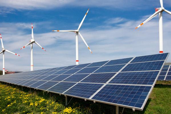 Image of solar panels and windmills