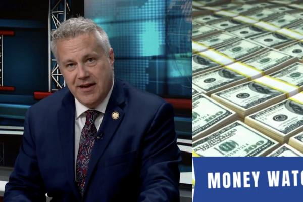 Photo of Congressman Eric Sorensen talking about his response to President Trump's sweeping tariffs announcement