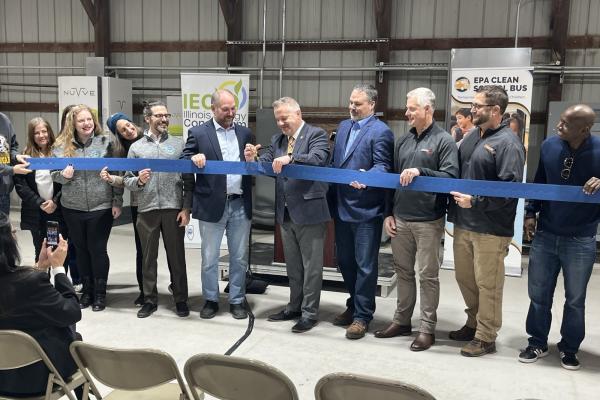Sorensen joins school administrators and leaders in environmental justice to launch zero-emission school buses at Williamsfield Schools in Williamsfield, Illinois