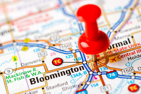 Map depicting Bloomington-Normal