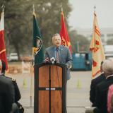 Rep. Sorensen speaking at the Rock Island Arsenal