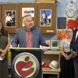 Rep. Eric Sorensen (IL-17) speaks at a press conference at a Head Start location in the Quad Cities.