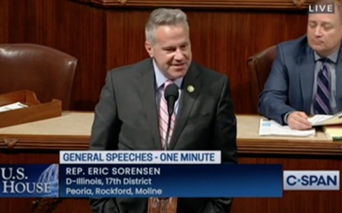 Congressman Eric Sorensen delivers his first House floor speech.