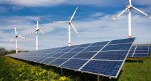 Image of solar panels and windmills